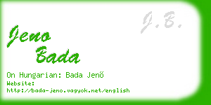 jeno bada business card